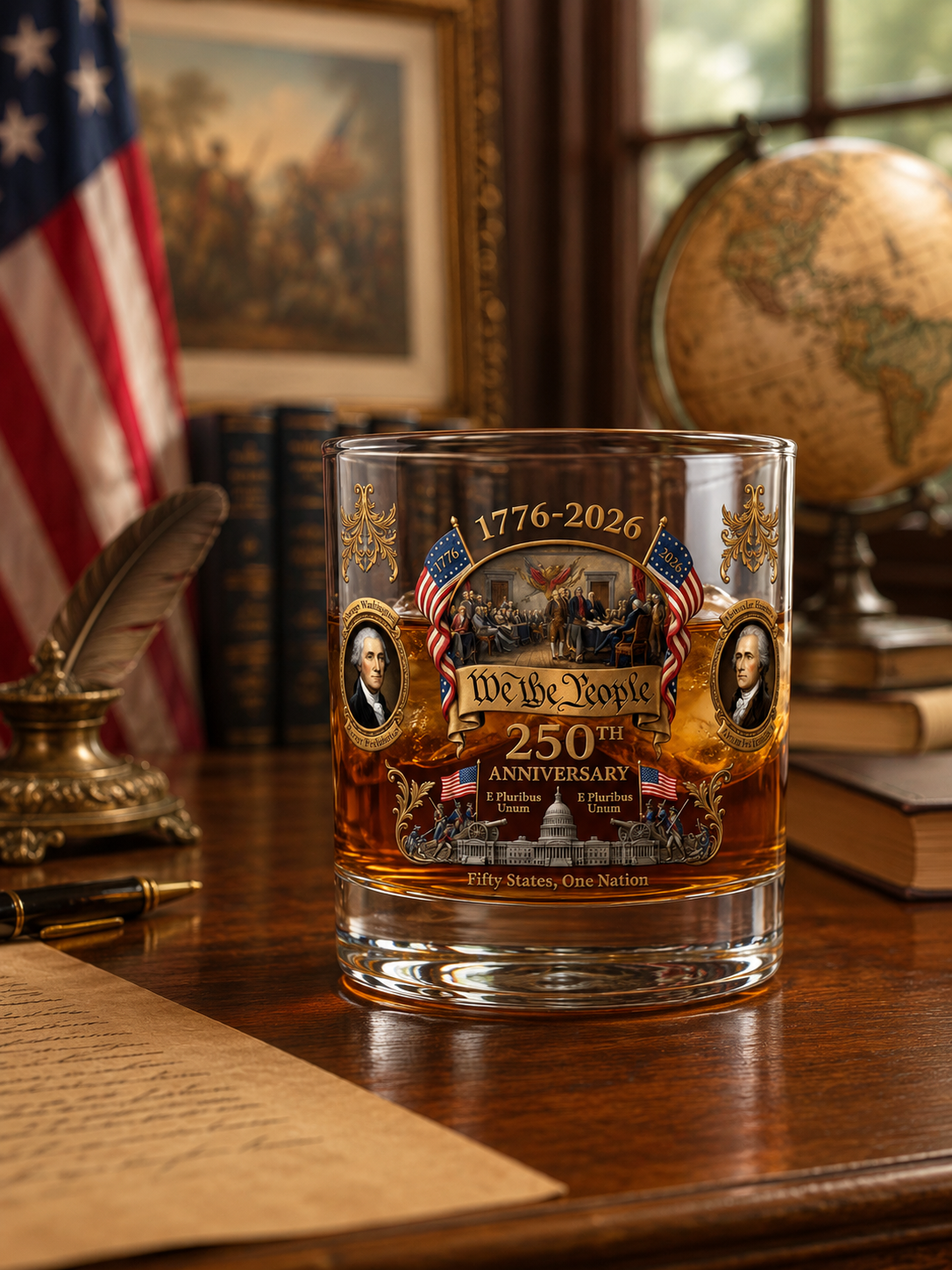 Limited Edition 2026 USA 250th Anniversary Commemorative Glass – 1776-2026 Heritage Edition