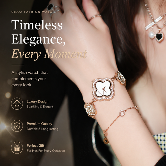 🍀Four-Leaf Clover Bracelet Watch Wear Your Luck. ✨Shine Every Moment.✨