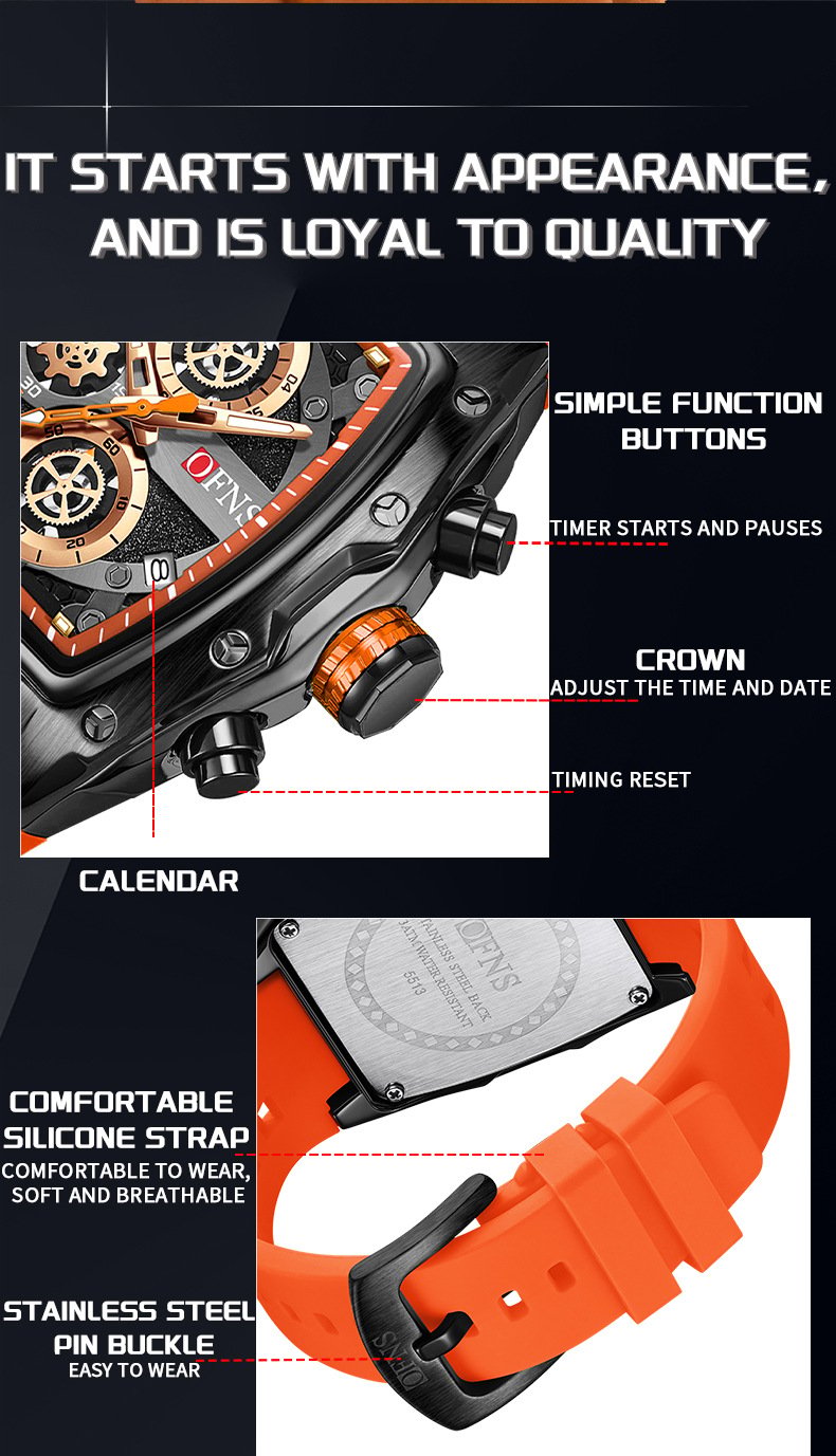 Tonneau Openwork Skeleton Watch