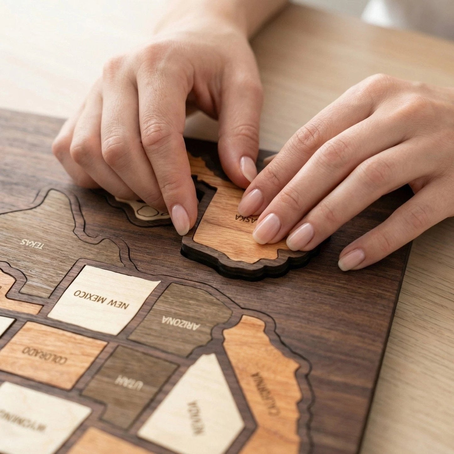 Wooden USA Travel Map Puzzle🧩A Stylish Way to Track Your Journey & Memories