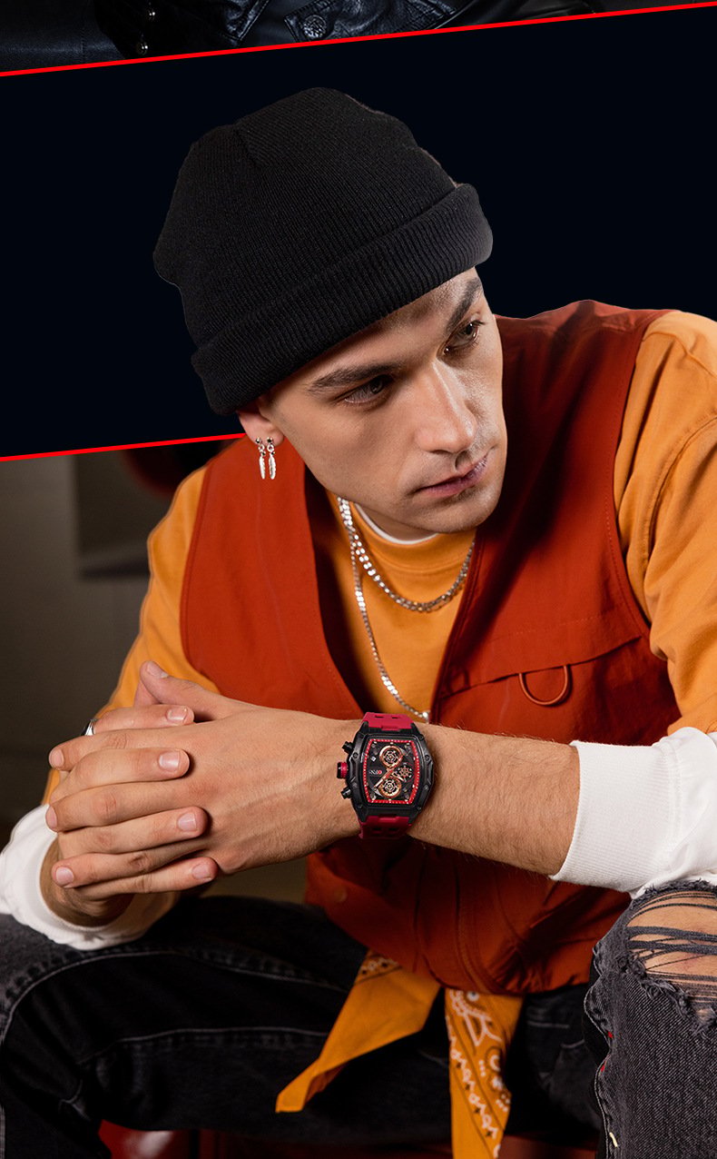 Tonneau Openwork Skeleton Watch