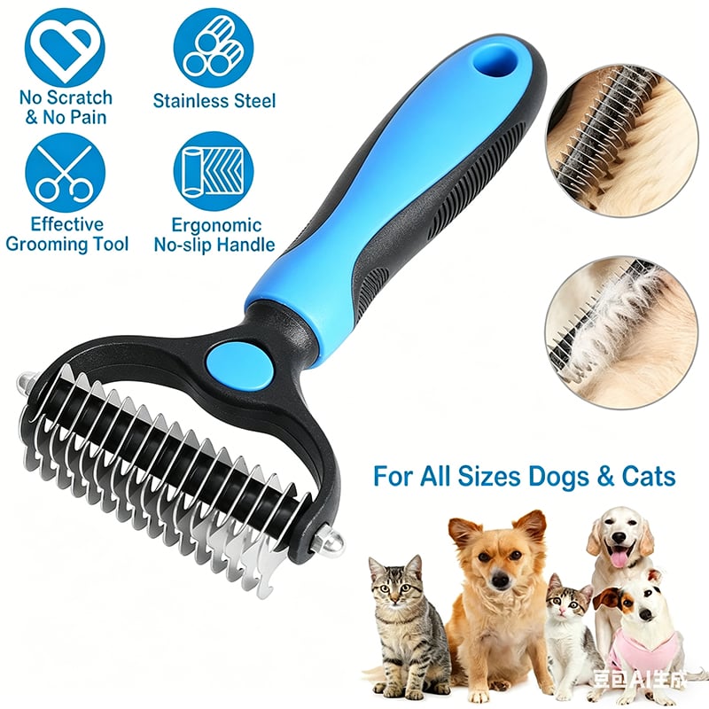 🐾 Professional Deshedding Tool for Dogs & Cats – Gentle, Efficient & Fur-Free Home ✨💖