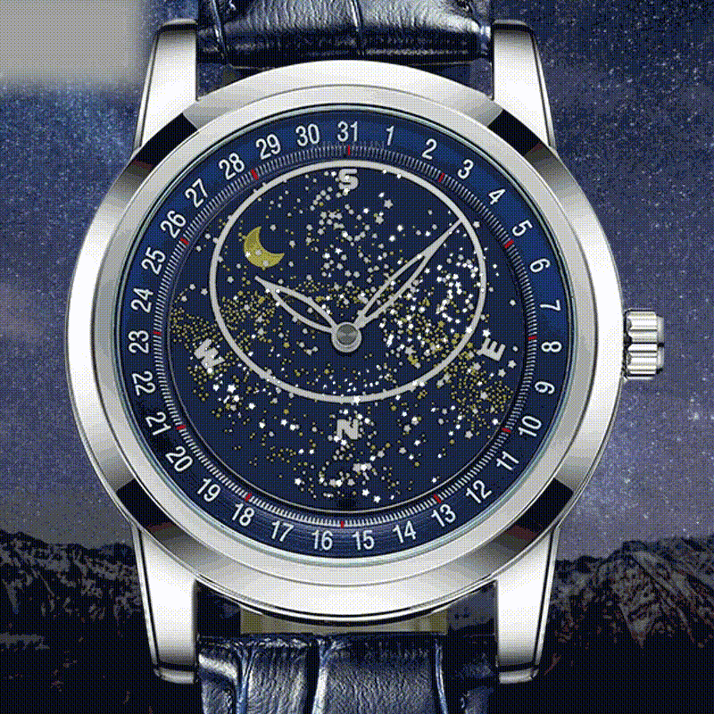 🔥New Launch Special: 30% Off -- Men's Fashion Fully Automatic Mechanical Watch with Rotating Starry Sky Dial — Waterproof & Luminous