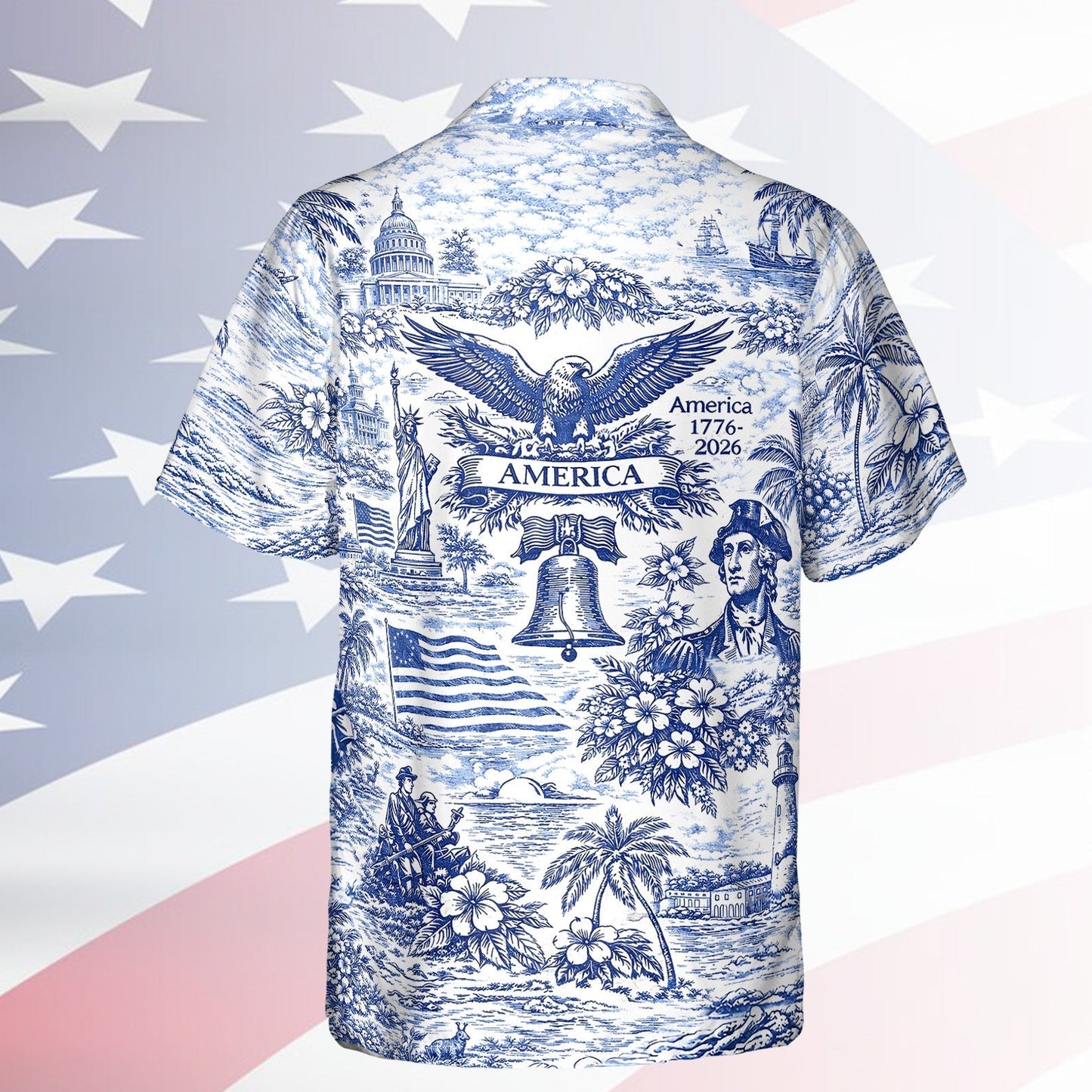 🇺🇸 250th Anniversary Patriotic Hawaiian Shirt 1776–2026 | Vintage American Heritage AOP Summer Shirt