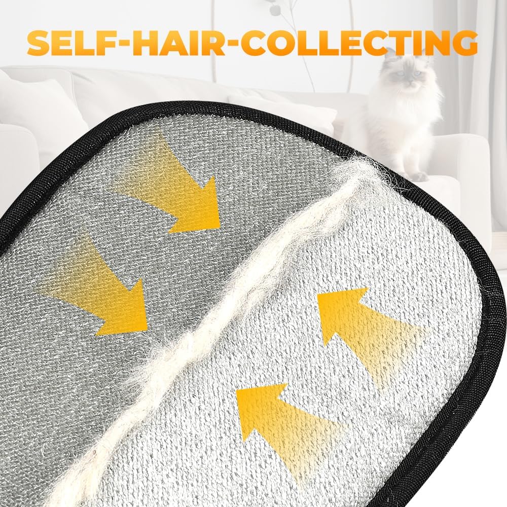 Electrostatic Gloves for Pet Hair Removal: Upgraded 2PCS Animal Fur Removal Tool for Dogs&Cats Efficient Reusable Pet Hair Remover for Couch Carpet Car Seat Clothing Quick Clean (2 pcs-Black)