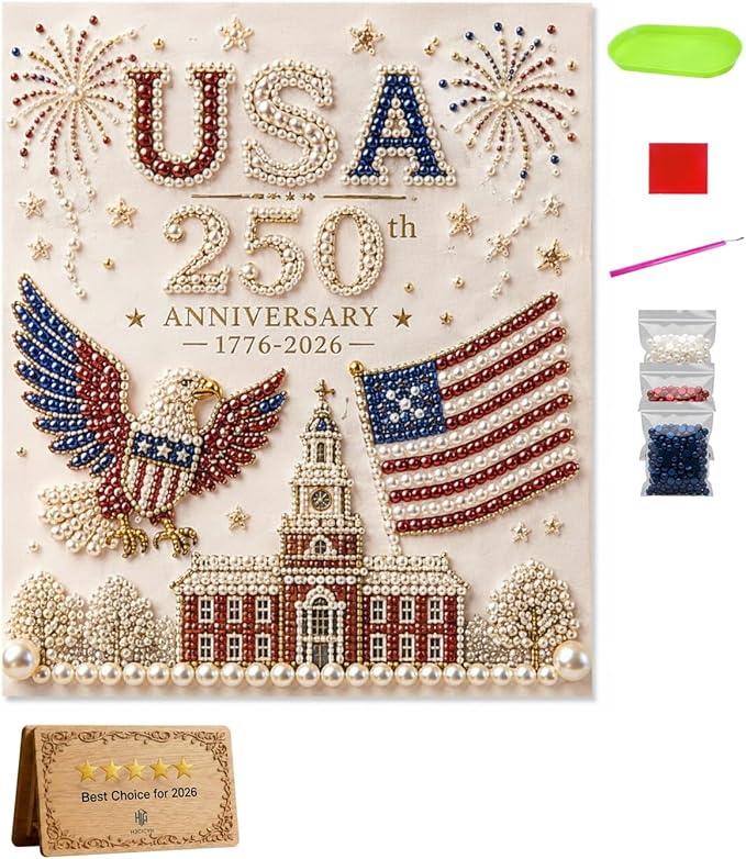America 250 DIY Pearl Painting Kit Celebrate 250 Years of American Freedom 🇺🇸