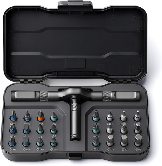 24 in 1 Magnetic Screwdriver Set, DIY Ratchet Screwdriver Set with Detachable Handle, Portable Compact Repair Tool Kit for Furniture Laptop Electronicsv Bicycle