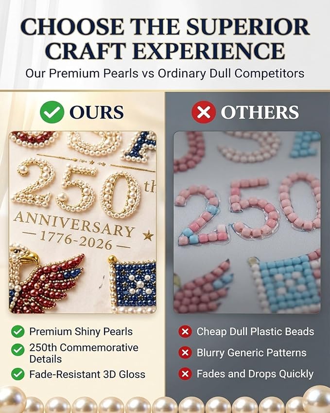 America 250 DIY Pearl Painting Kit Celebrate 250 Years of American Freedom 🇺🇸