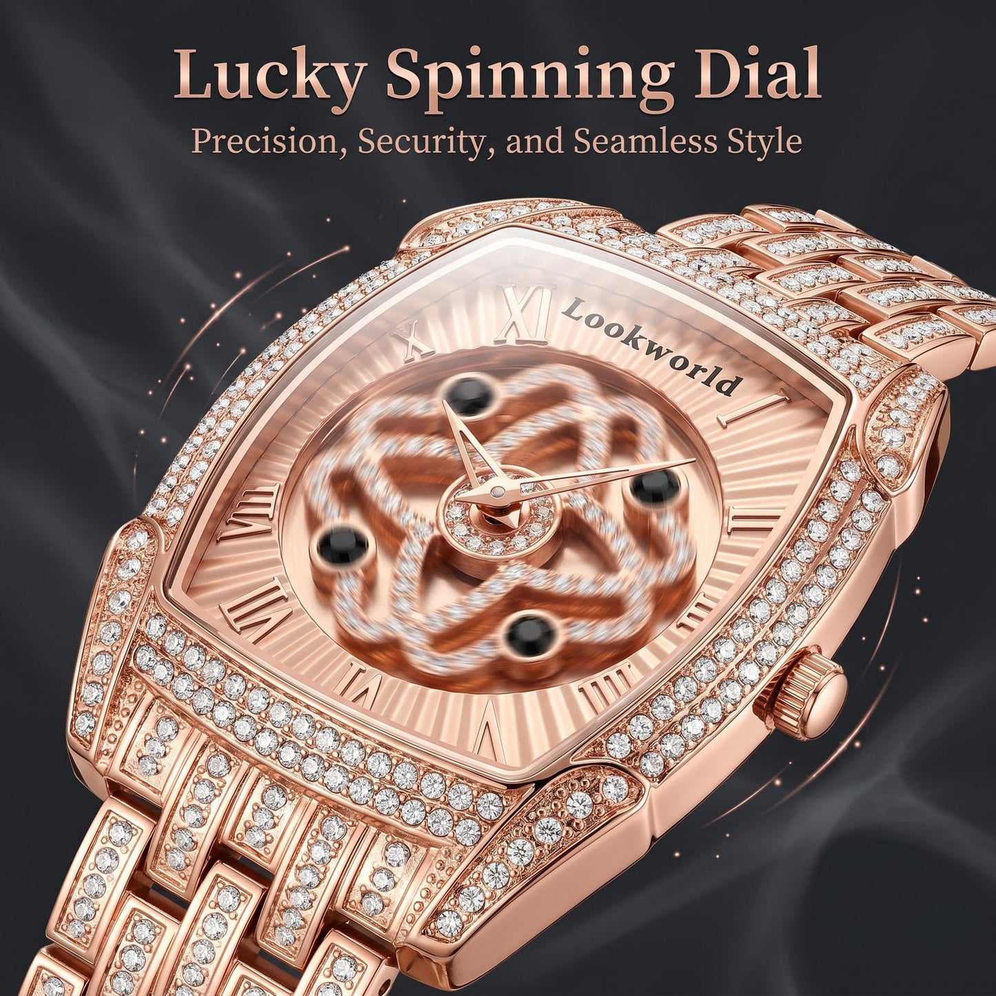 Women’s Rotating Crystal Dial Fashion Watch-Enhance Your Luck