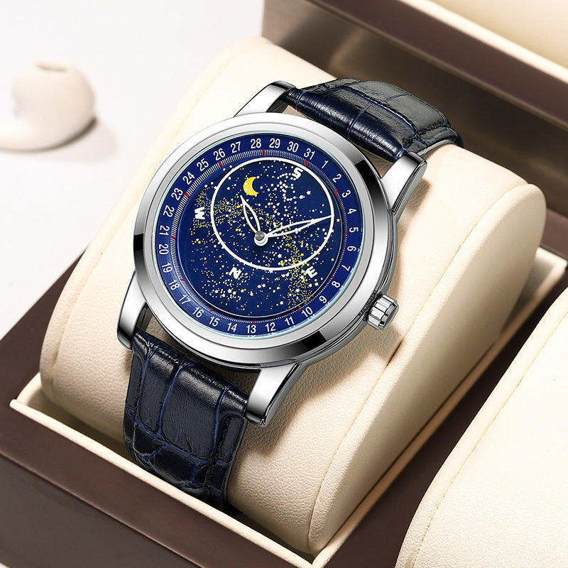 🔥New Launch Special: 30% Off -- Men's Fashion Fully Automatic Mechanical Watch with Rotating Starry Sky Dial — Waterproof & Luminous