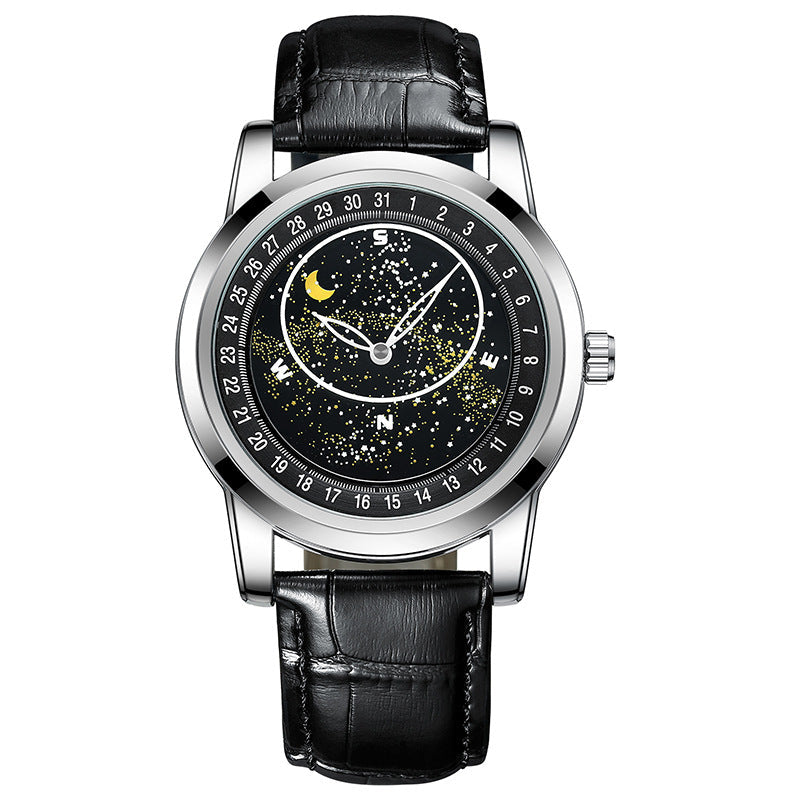 🔥New Launch Special: 30% Off -- Men's Fashion Fully Automatic Mechanical Watch with Rotating Starry Sky Dial — Waterproof & Luminous