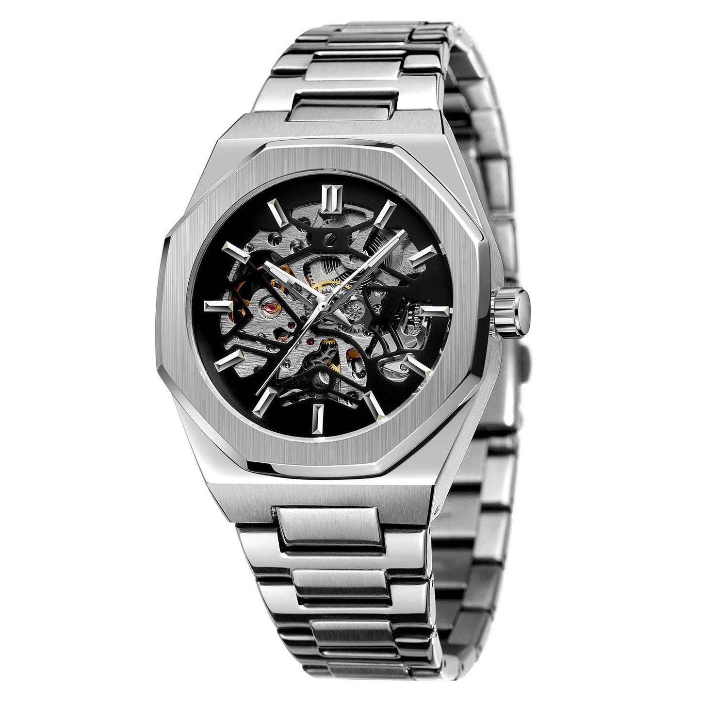 New Men's Skeleton Mechanical Watch — Stylish, Casual, Western-Style Automatic Mechanical Wristwatch