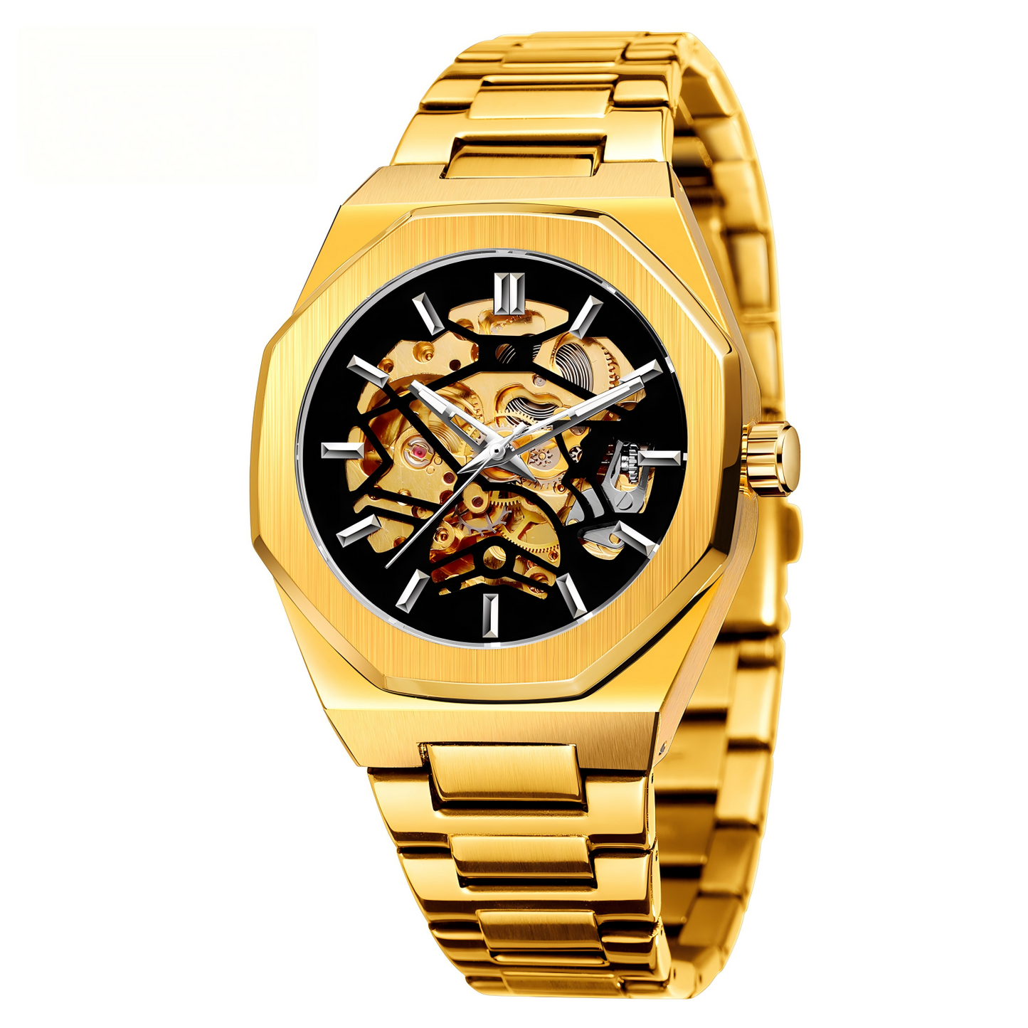 New Men's Skeleton Mechanical Watch — Stylish, Casual, Western-Style Automatic Mechanical Wristwatch
