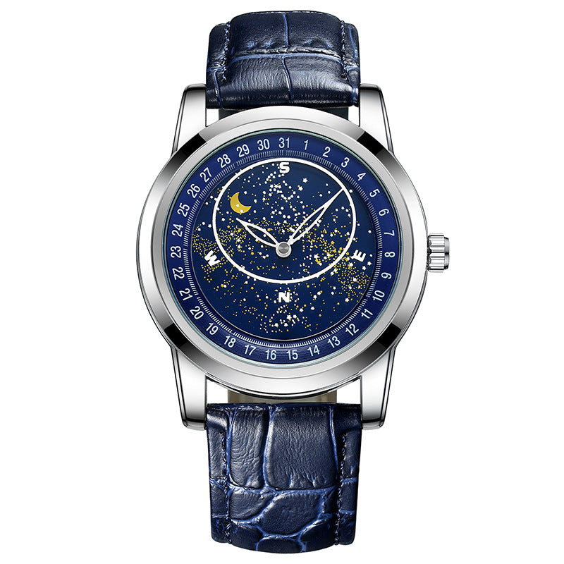 🔥New Launch Special: 30% Off -- Men's Fashion Fully Automatic Mechanical Watch with Rotating Starry Sky Dial — Waterproof & Luminous