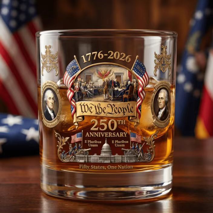 Limited Edition 2026 USA 250th Anniversary Commemorative Glass – 1776-2026 Heritage Edition