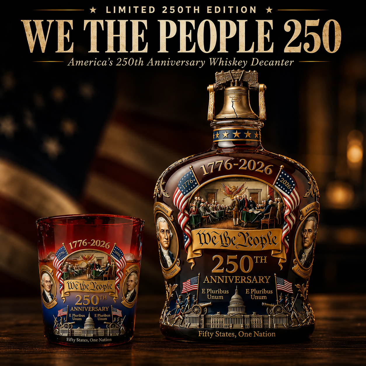 🔥LIMITED EDITION — WE THE PEOPLE 250™ WHISKEY GLASS
