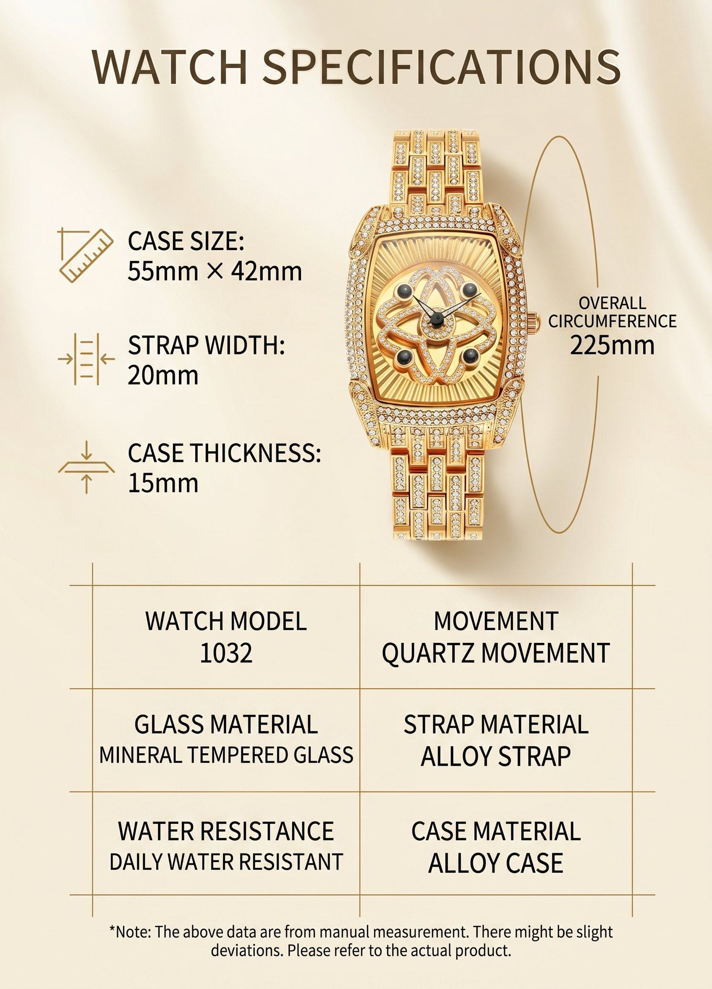 Women’s Rotating Crystal Dial Fashion Watch-Enhance Your Luck