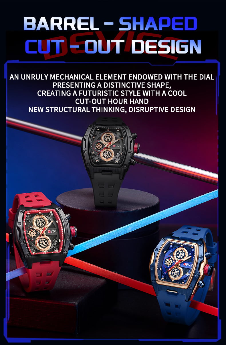 Tonneau Openwork Skeleton Watch