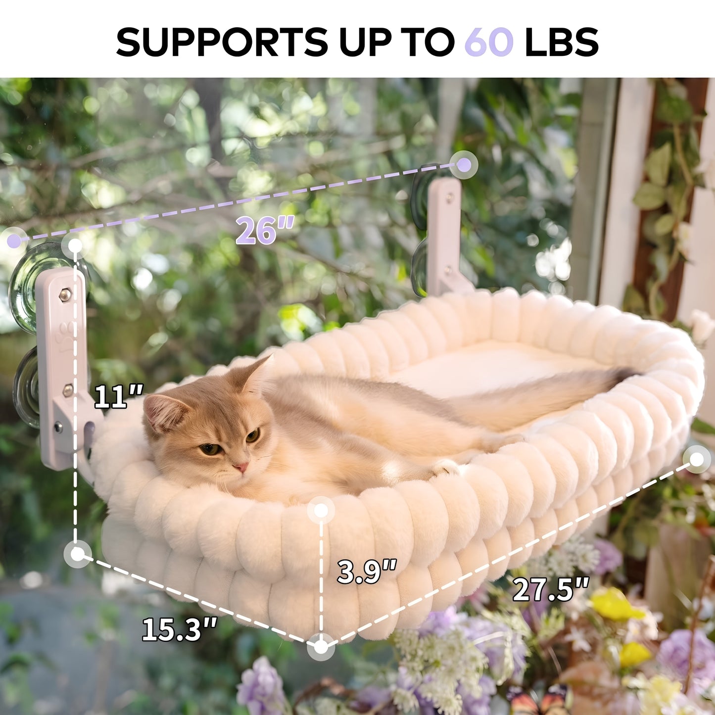 frriendenjoy™ Heavy-Duty Metal Cat Window Perch - 40lbs Capacity Sturdy Window Seat