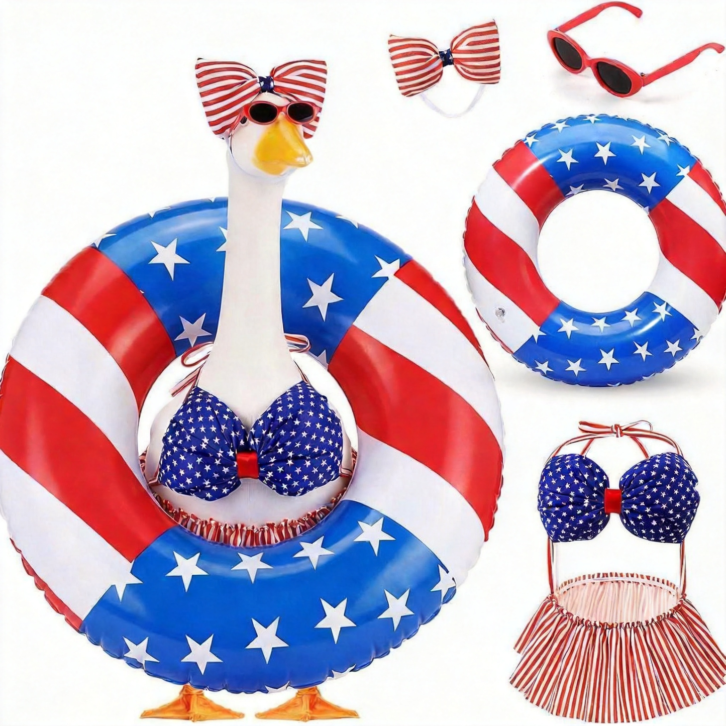 ❤️Independence Day patriotic goose clothing porch decoration set garden courtyard party clothing