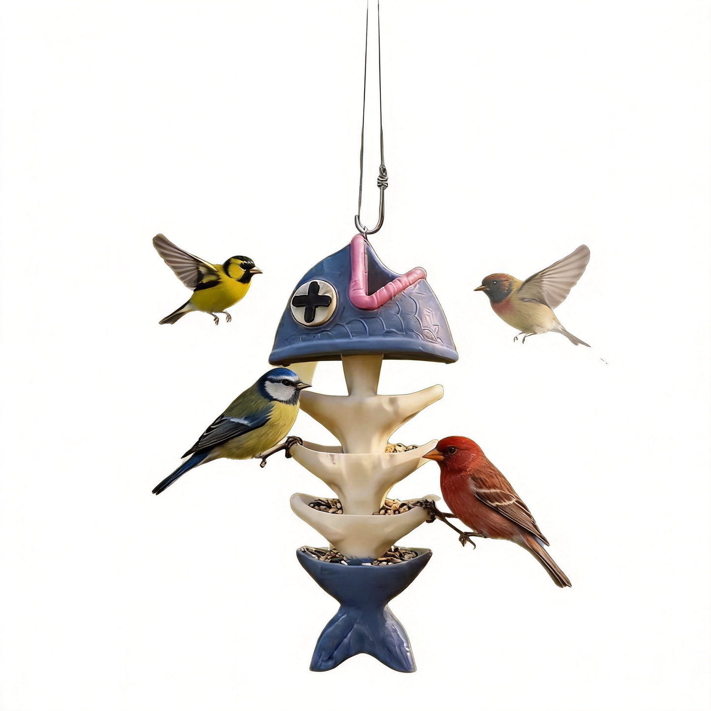 🐟Fish bones suspended Skeleton Bird Feeder🐦✨